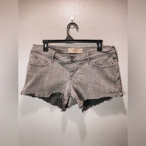Hollister Grey distressed jean shorts